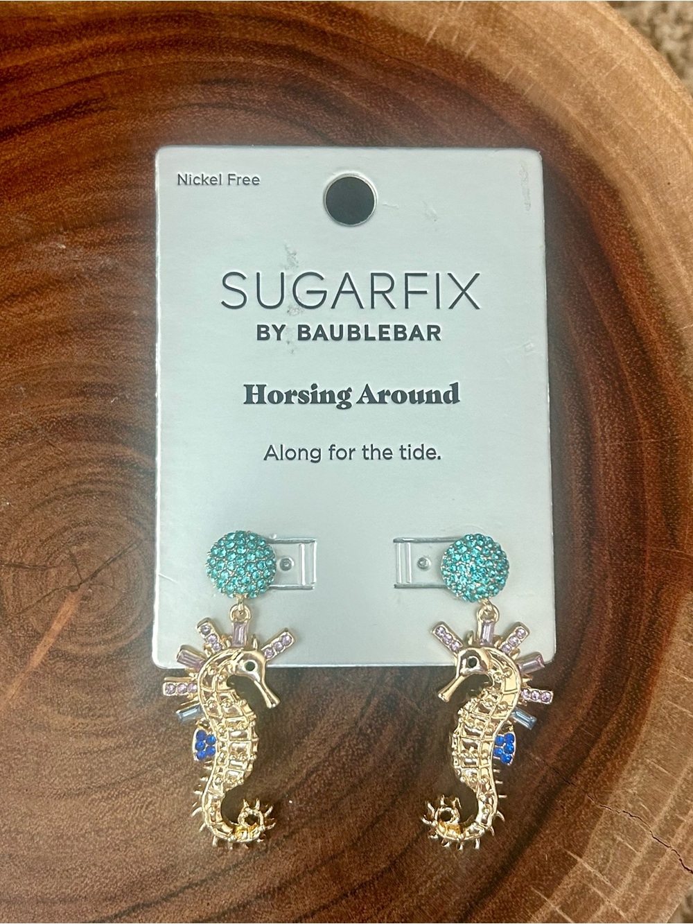 NWT ✨ Sugarfix by BaubleBar Seahorse Drop Earrings - Turquoise & Gold